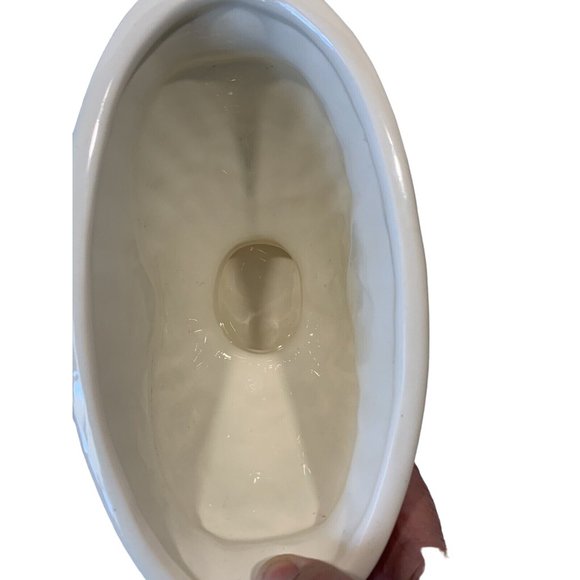 Vintage Haeger Oval Footed Planter 709-36 Cream Glossy Vase 1997 - Picture 5 of 9